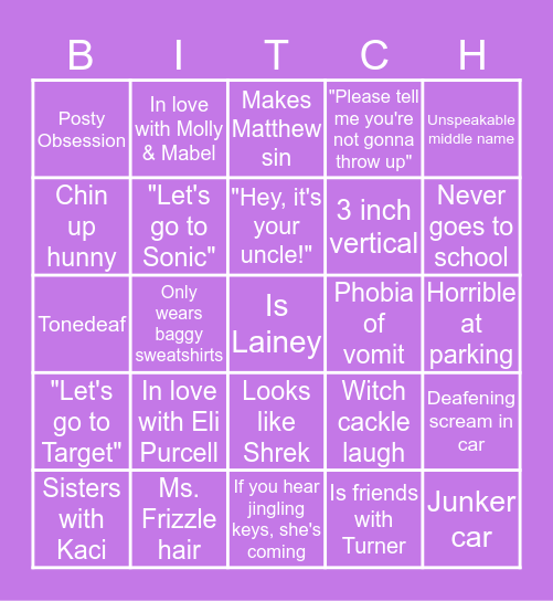 Elaine McCullough Deakins Bingo Card