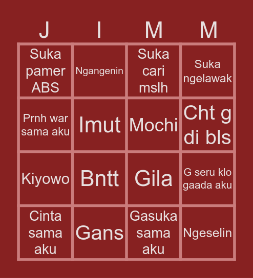 About Jimin RP Bingo Card