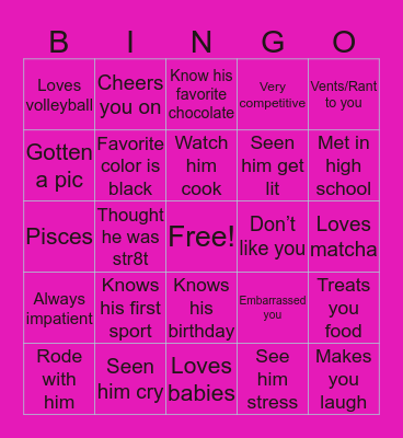 BEING FRIENDS WITH CHUNKY?😘 Bingo Card