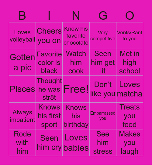BEING FRIENDS WITH CHUNKY?😘 Bingo Card