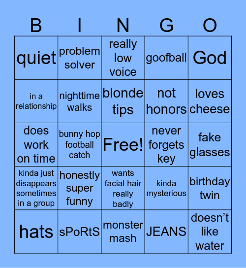 Drea Bingo! Bingo Card