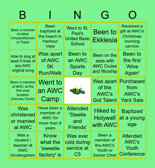 The Apostolic Worship Centre Bingo Card