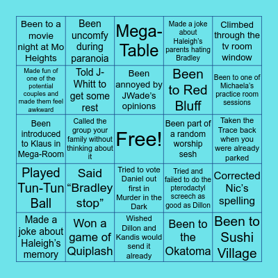 Legislative Body Bingo Card