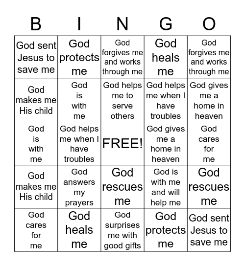 GOD'S PROMISES Bingo Card