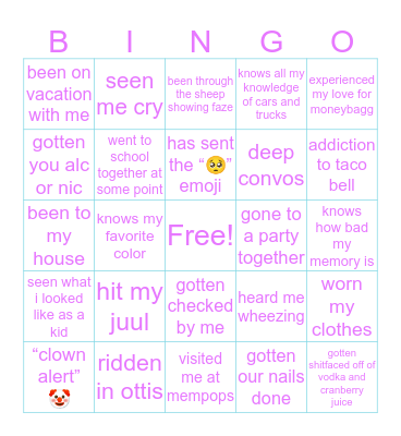 LAUREN’S Bingo Card