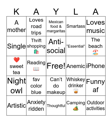 How similar are you to Bingo Card