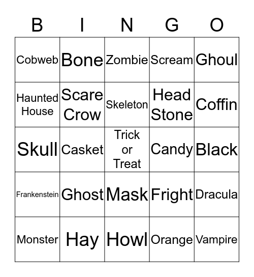 Halloween Bingo Card