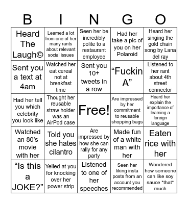 Friends w/ Larissa!! Bingo Card