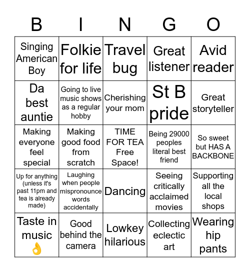 Chloé Bingo Card