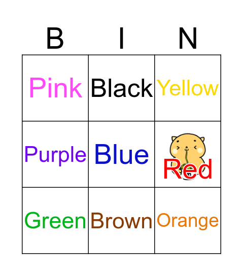 Color Bingo Card