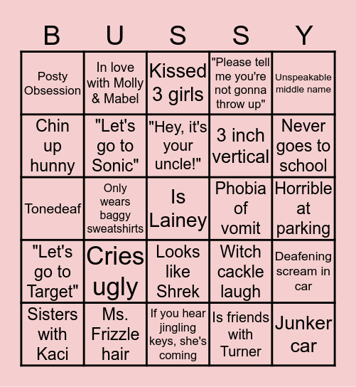 Elaine McCullough Deakins Bingo Card