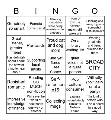 Allison Bingo Card