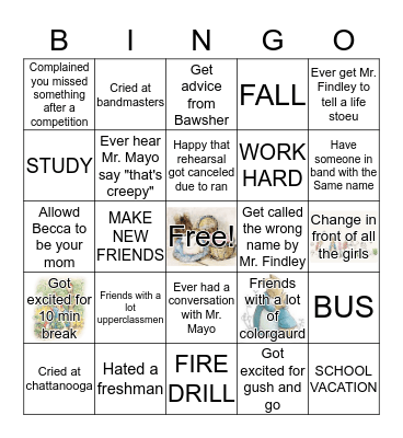 BHS BINGO Card