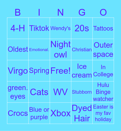 How similar are you to America? Bingo Card