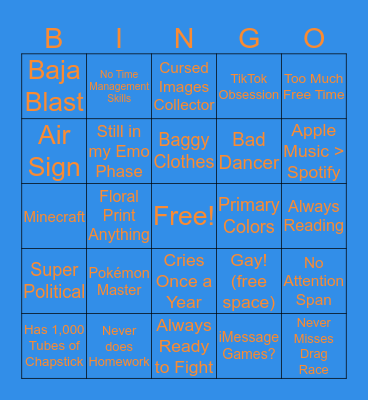 Ben's Bingo Bonanza :) Bingo Card