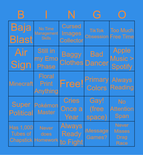 Ben's Bingo Bonanza :) Bingo Card