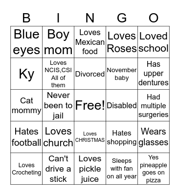 How much are you like Sabrina Bingo Card