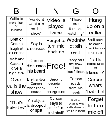 Mormon Talk Bingo Card