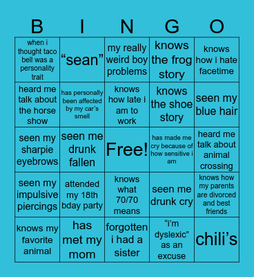 Annie’s Bingo Card