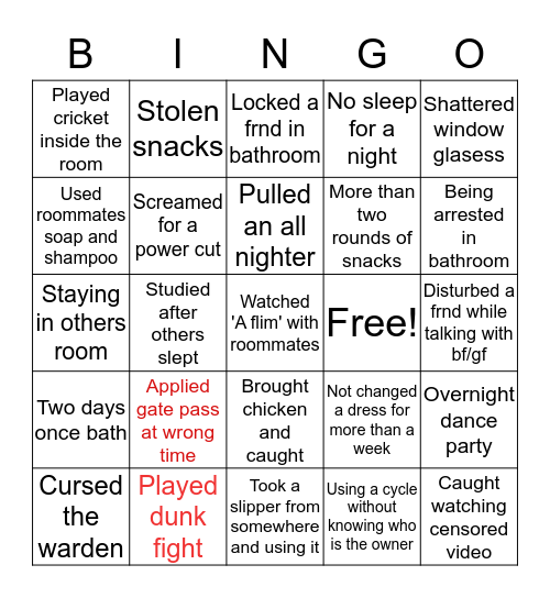 HOSTELLER Bingo Card