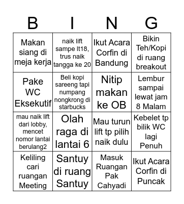Test Binggo Bingo Card