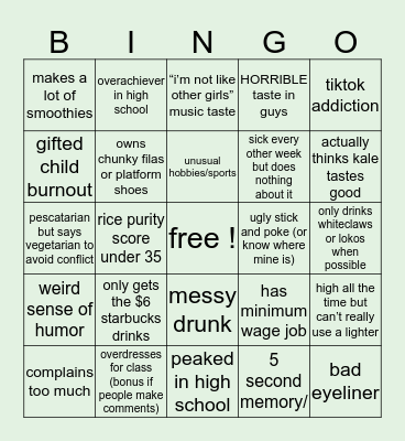 dumb stupid idiot bingo Card