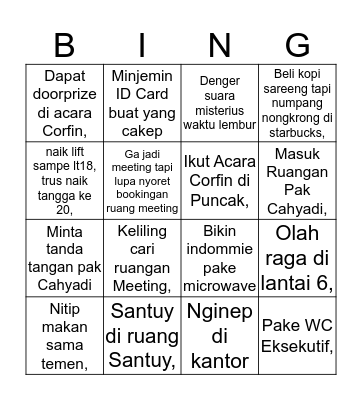 Test Binggo Bingo Card