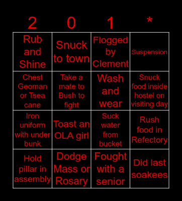 SPC BOYS GARAKU Bingo Card