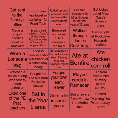 MOOREFIELD BINGO Card