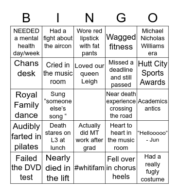 MT Alumni Bingo Card