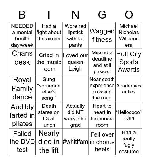 MT Alumni Bingo Card