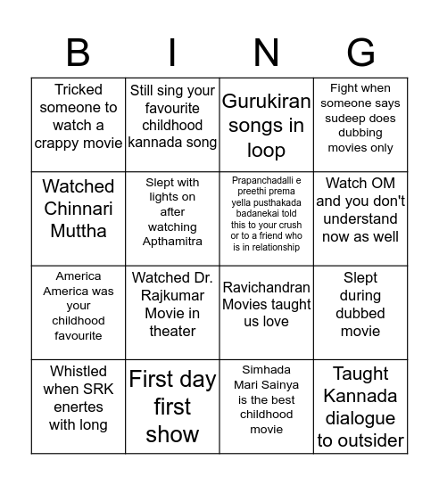 Have your ever Part 1: Sandalwood Bingo Card