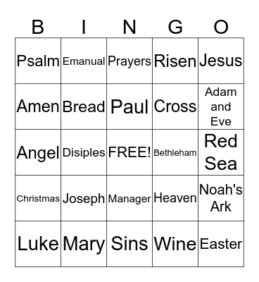 SUnday Morning Bingo Card