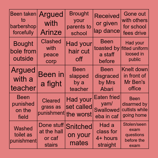 Belarians tick if you've ever Bingo Card