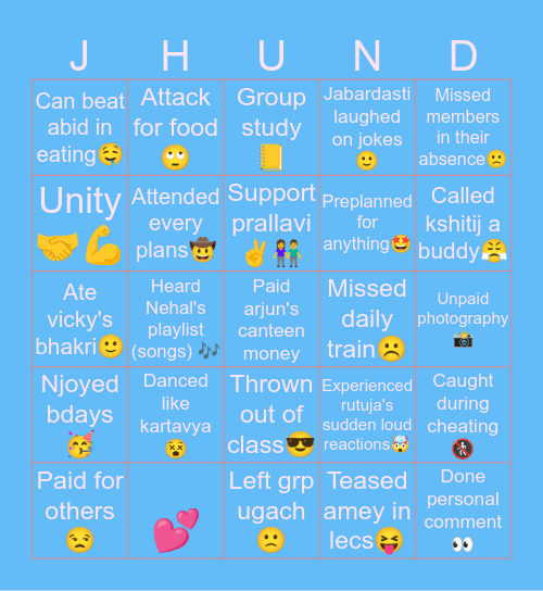 ❤ Bingo Card