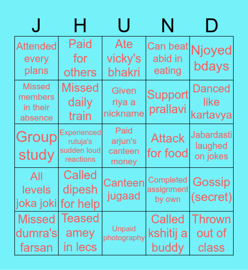 ❤ Bingo Card