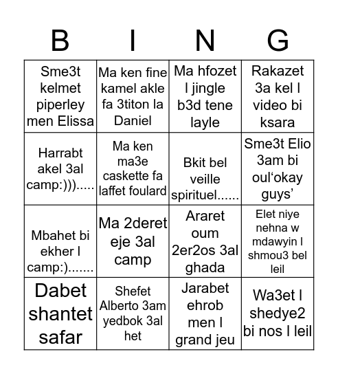 Mas2oulin Fetyen-Cathedrale Bingo Card