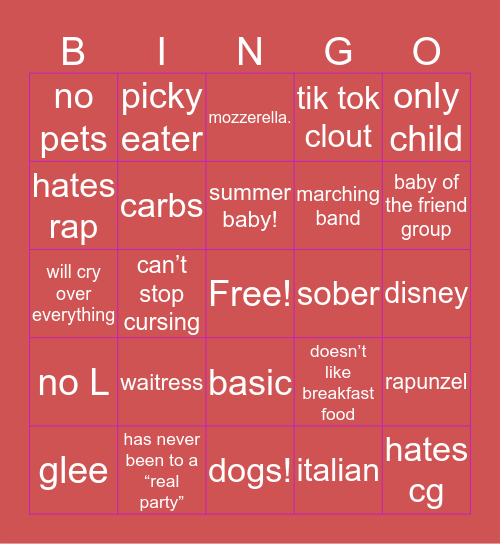 Carmela Bingo 🥵 Bingo Card