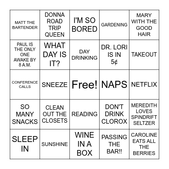 SOCIAL DISTANCE BINGO Card