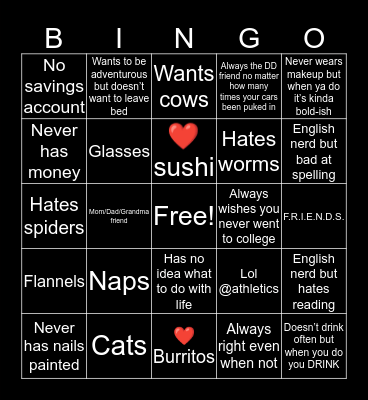 Kitty’s Bingo Card
