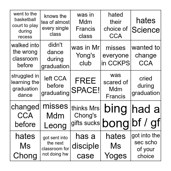 Bingo Card