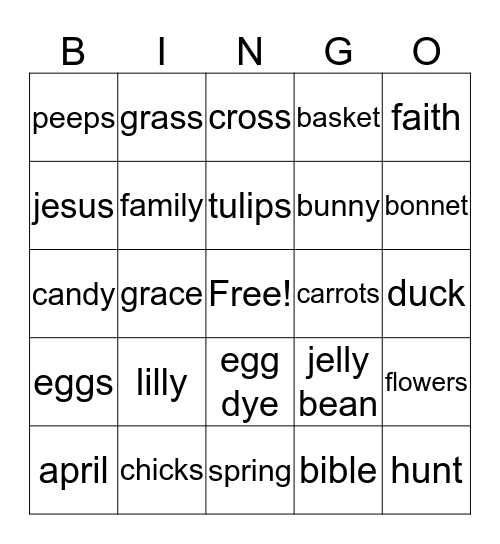 Easter Bingo Card