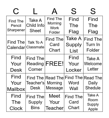 Open House BINGO Card