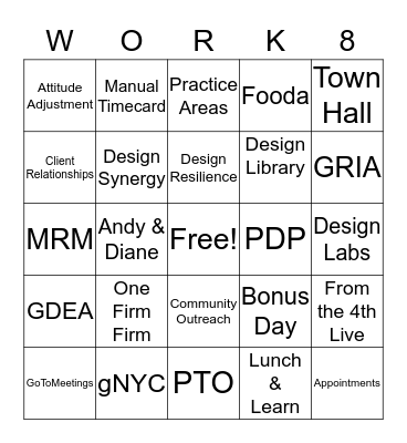 Gensler Bingo Card