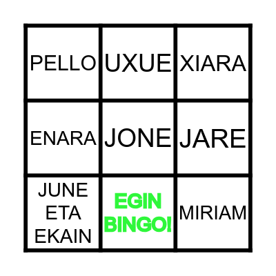 ARRETXINAGAKO UMEAK Bingo Card