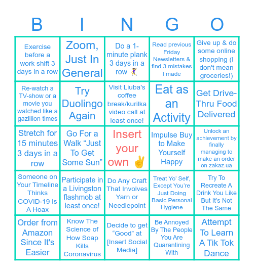 LIVINGSTON BINGO! Bingo Card