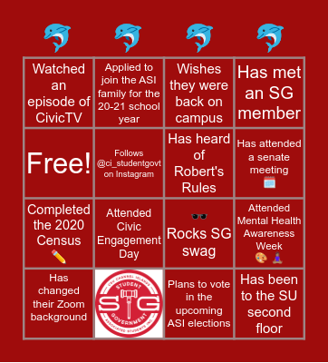 STUDENT GOVERNMENT BINGO! Bingo Card