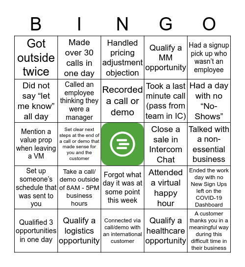 SB SDR Bingo Card