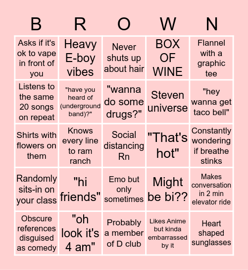 Alex Bingo Card