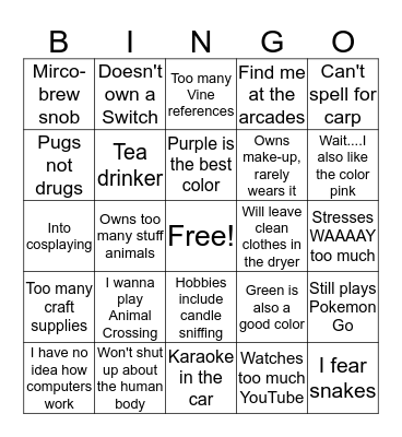 How Similar Are You to Olivia Bingo Card